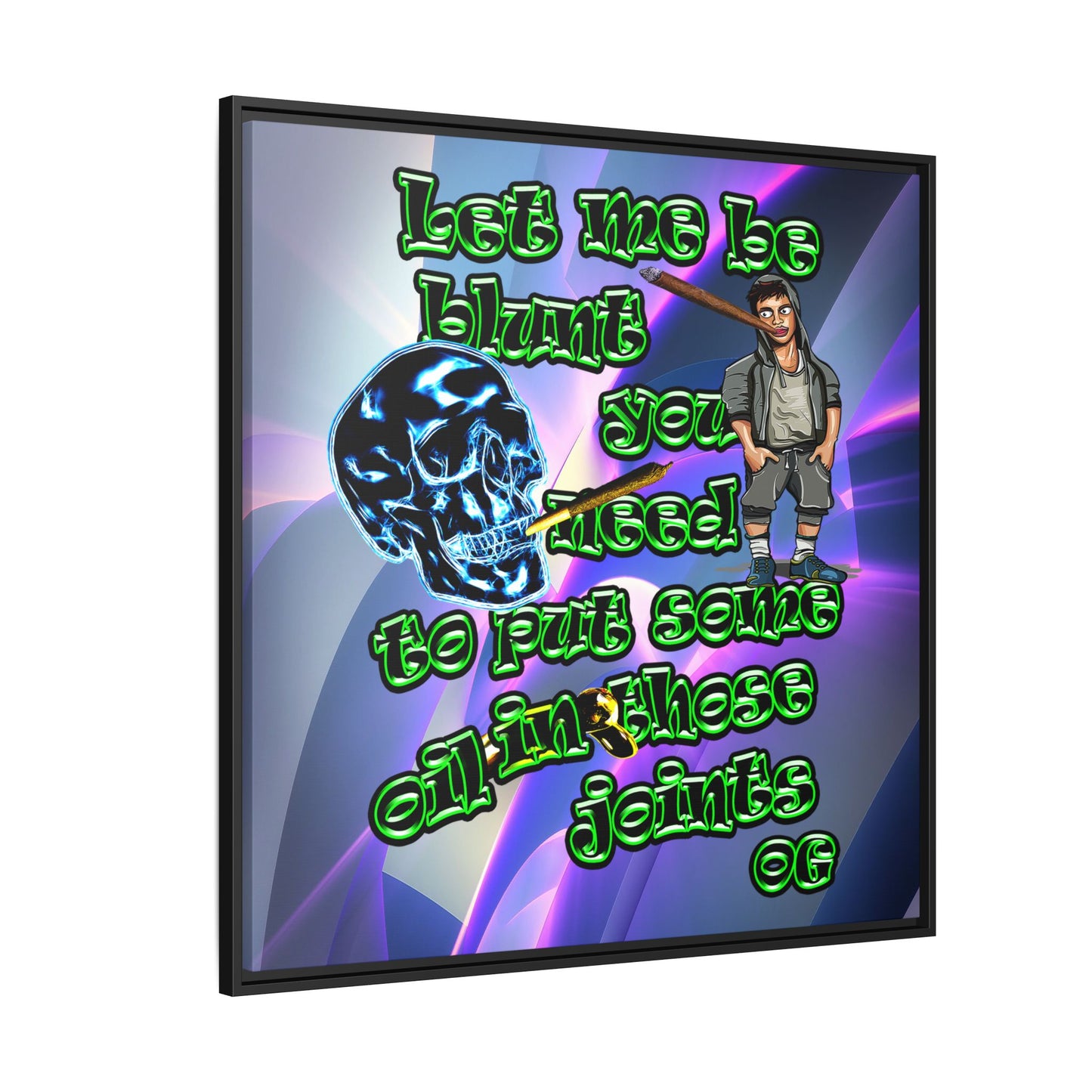 og - framed canvas art (grey-pink wave)