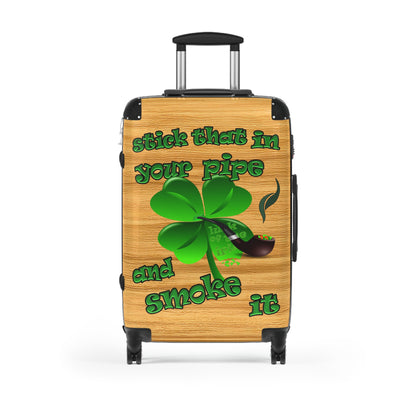 stick that in your pipe and smoke it - Suitcase (butterscotch wood finish)