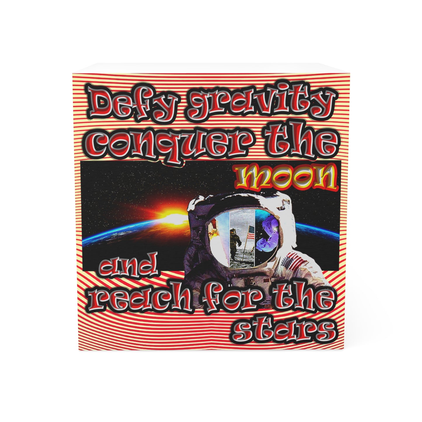 defy conquer reach - note cube (yellow-orange wave)