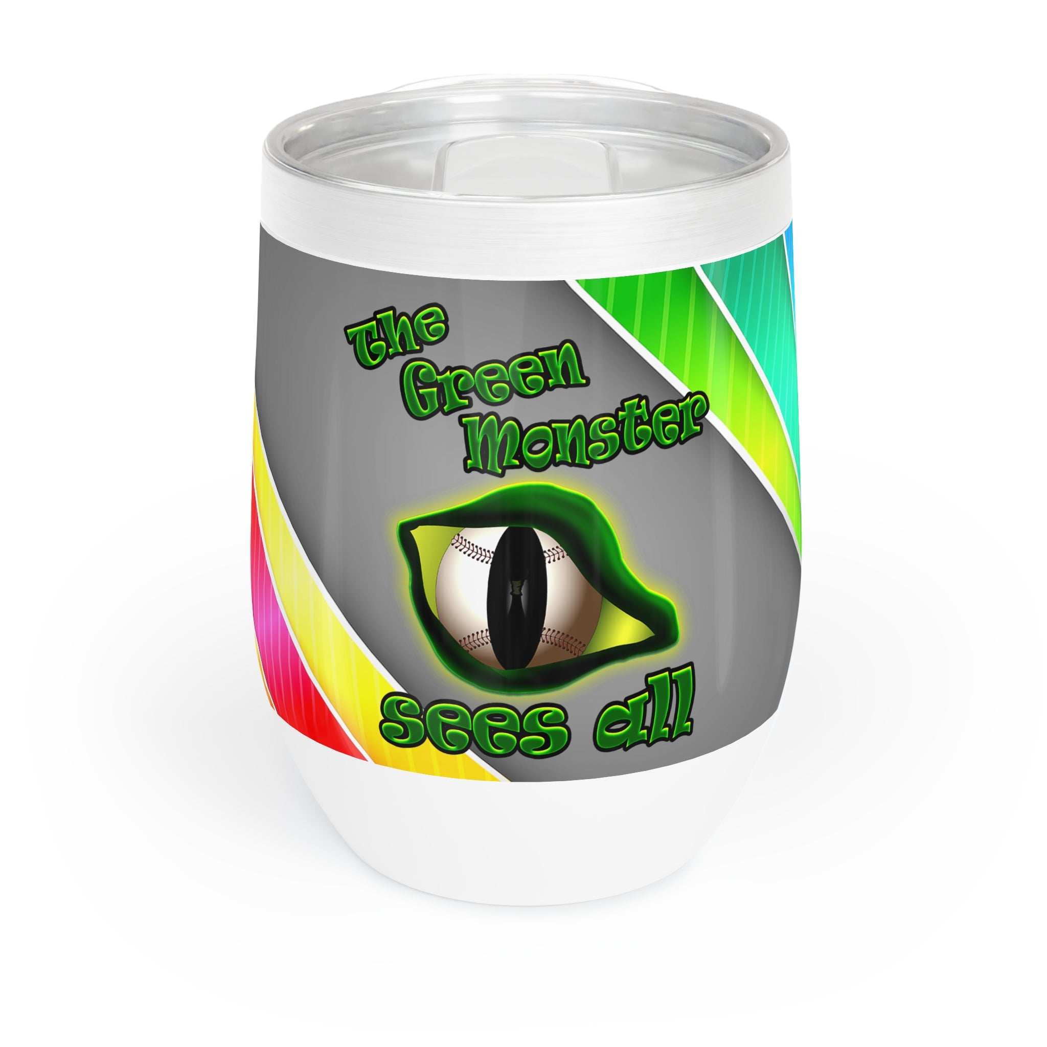 green monster - Chill Wine Tumbler (rainbow split)