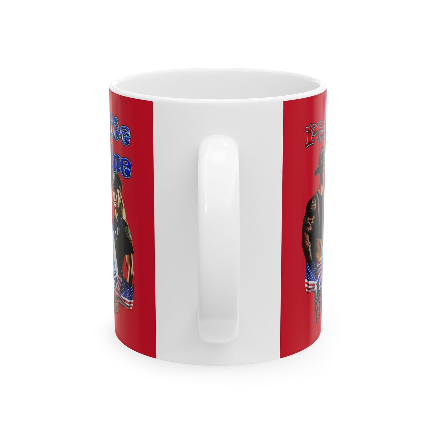 rw&b lives matter - White Mug (dark red)