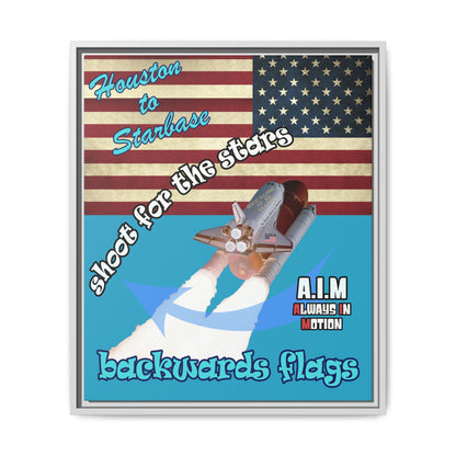 shoot for the stars - framed canvas art (turquoise)