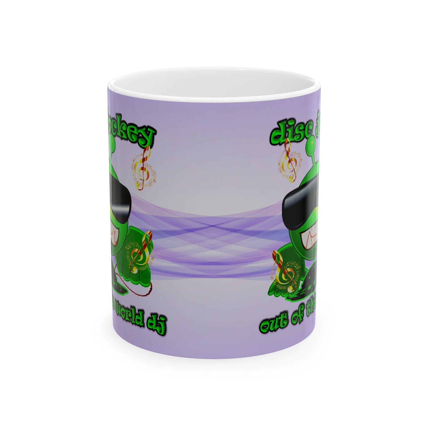 disc jockey - White Mug (light blue-pink wave)