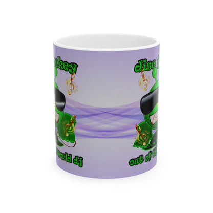 disc jockey - White Mug (light blue-pink wave)