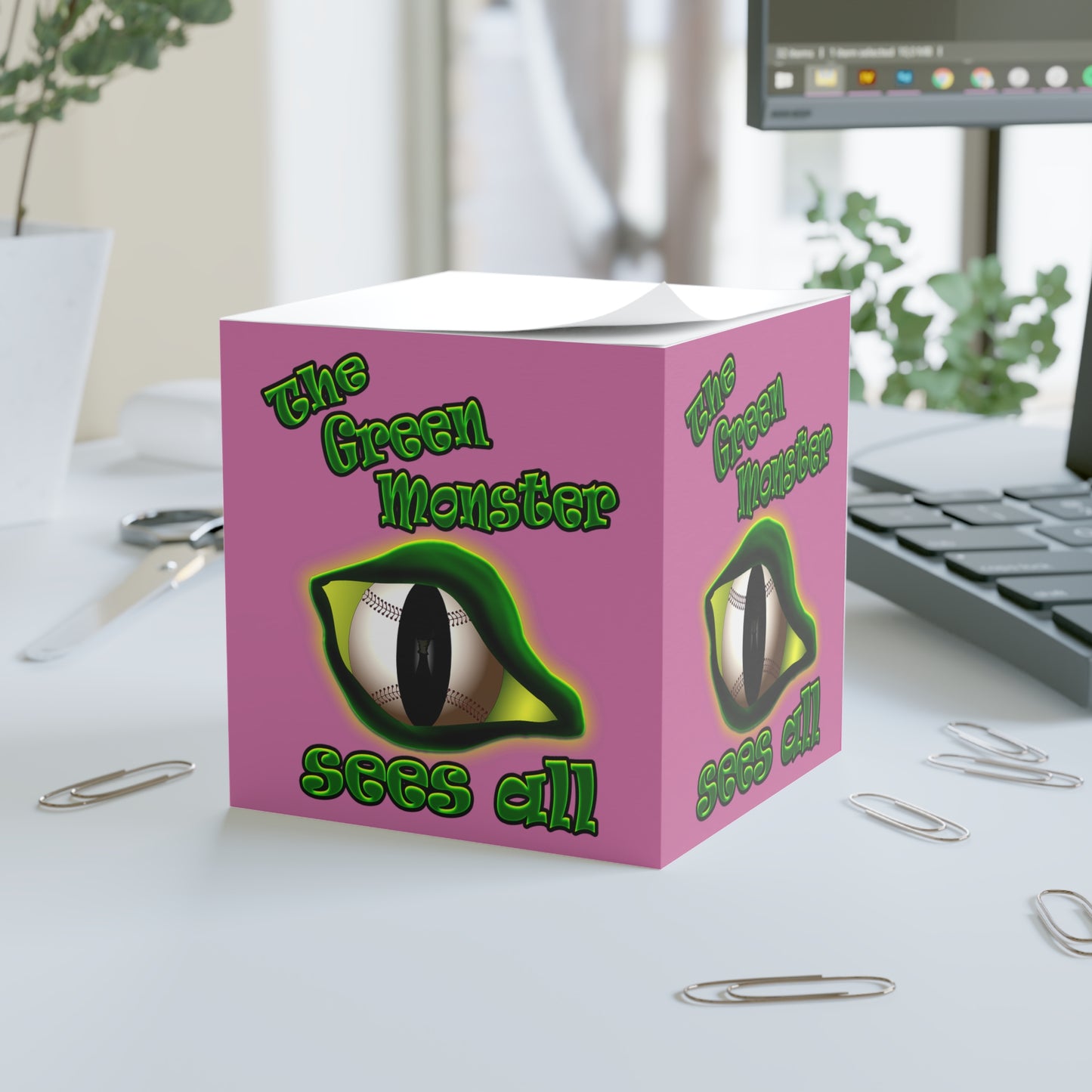 green monster - note cube (light pink)