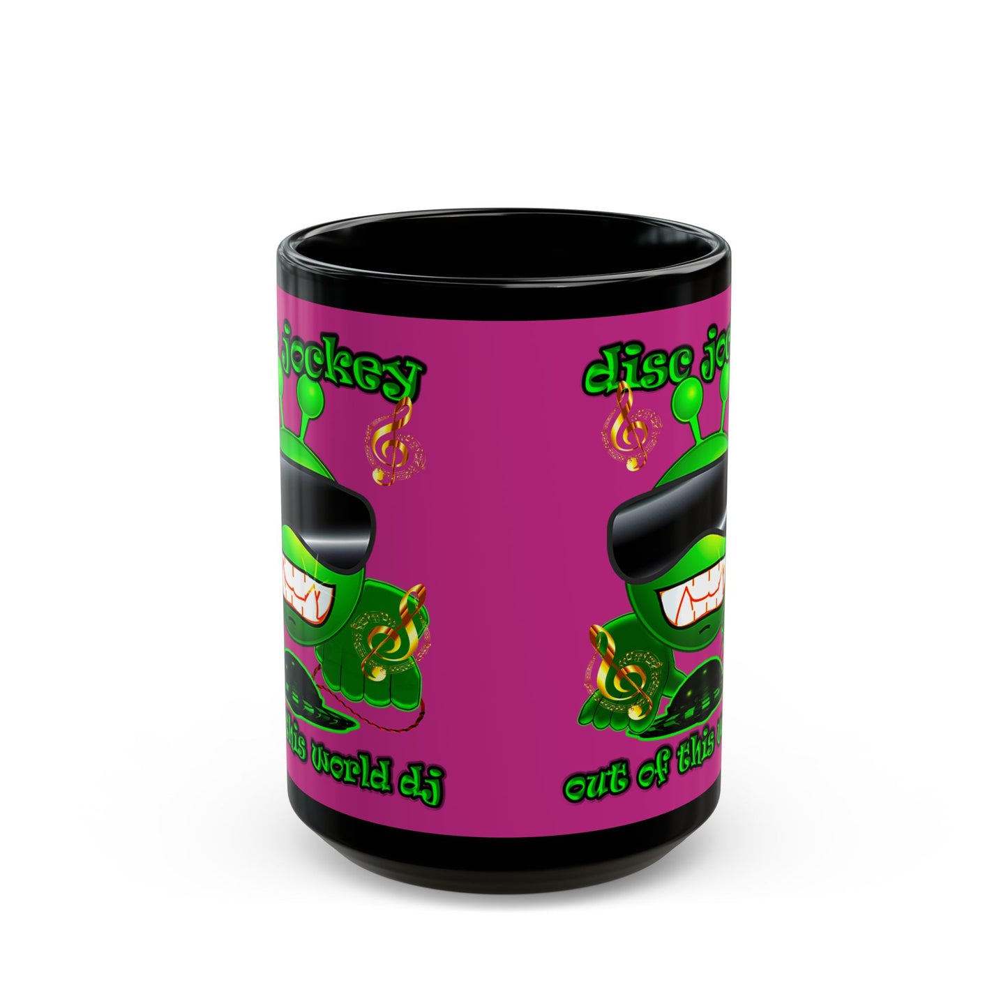 disc jockey - Black Mug (pink)