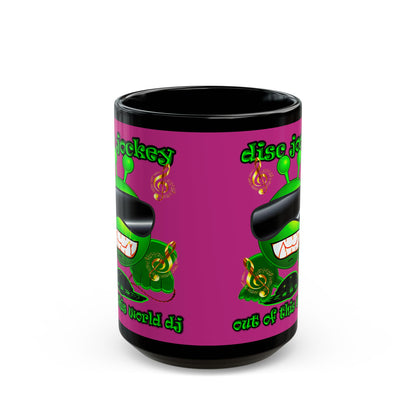 disc jockey - Black Mug (pink)