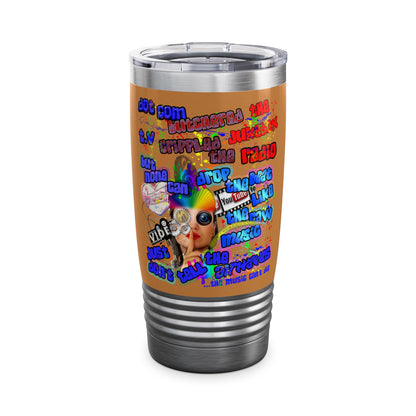 drop the beat - Ringneck Tumbler, 20oz (light brown)