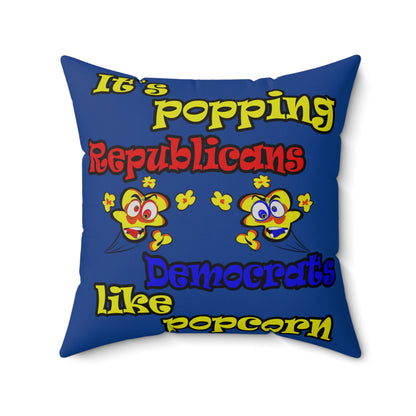 popping like popcorn - Faux Suede Square Pillow - (dark blue)