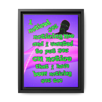 noticed you noticing - framed canvas art (purple-pink wave)