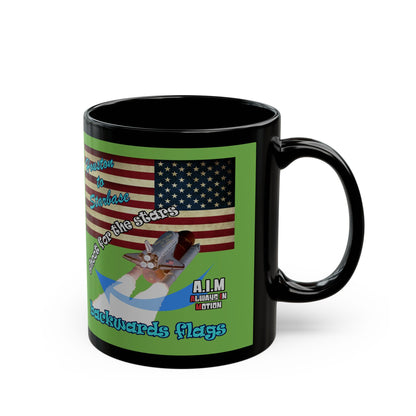 shoot for the stars - Black Mug (green)