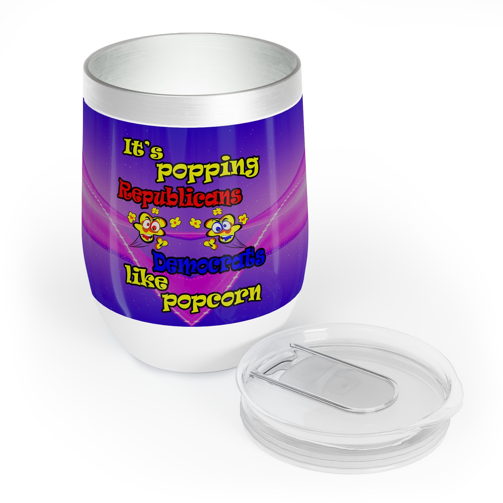 popping like popcorn - Chill Wine Tumbler (purple-pink wave)
