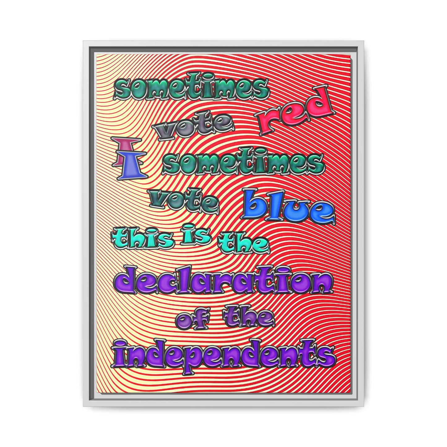 declaration of the independents - framed canvas art (yellow-orange wave)