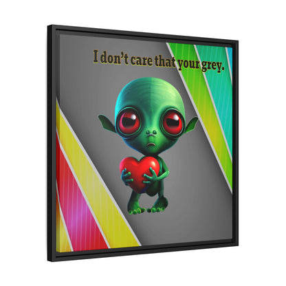 I don't care that your grey - framed canvas art (rainbow split)