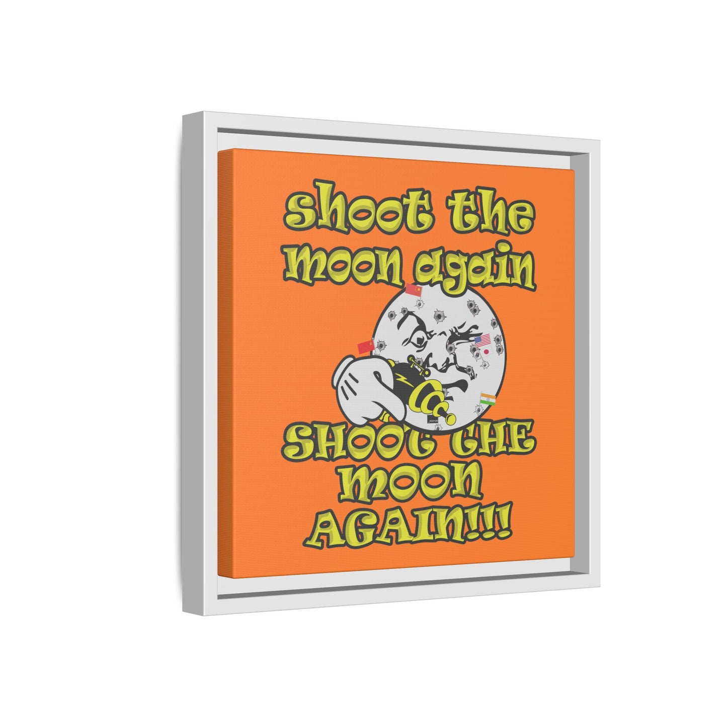 shoot the moon again - framed canvas art (crusta)