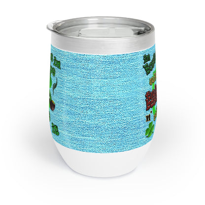 celtics logo - Chill Wine Tumbler (faded blue)