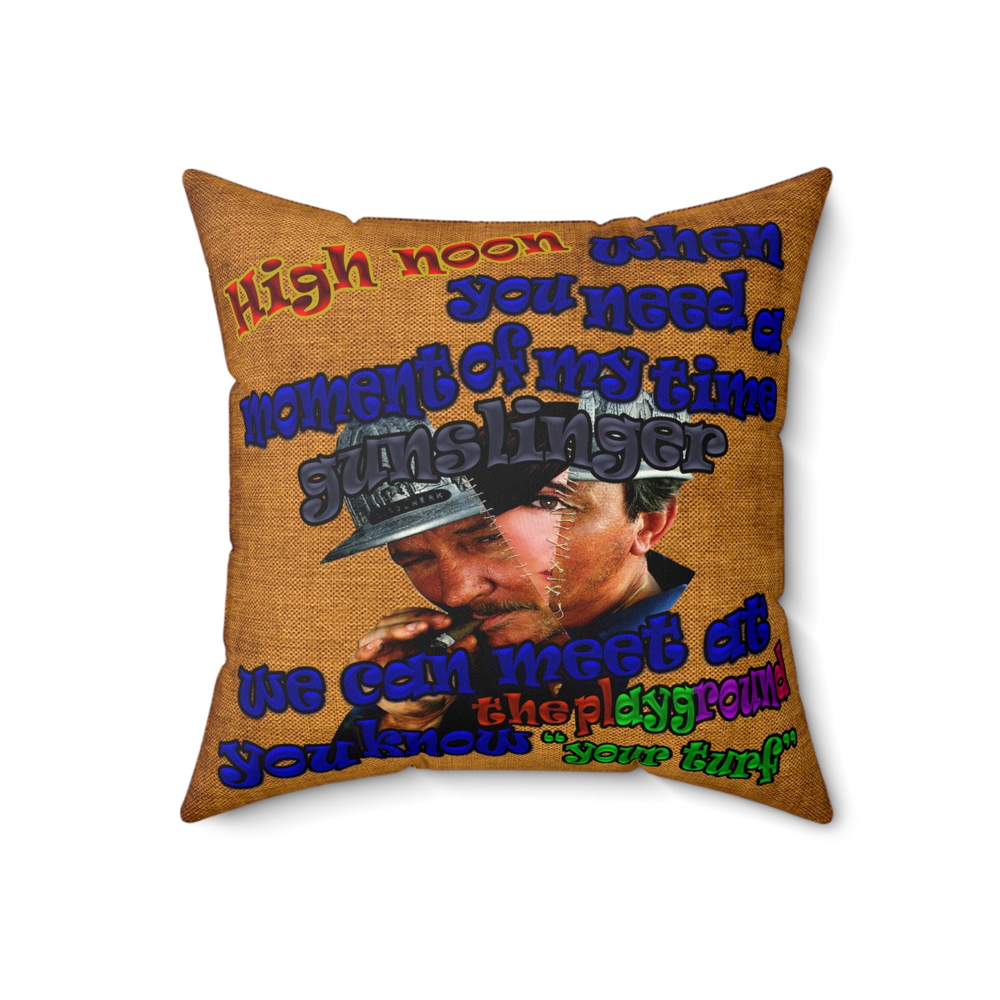 high noon - Spun Polyester Square Pillow - (dichromatic brown papyrus)