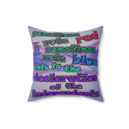 declaration of the independents - Spun Polyester Square Pillow - (light blue-pink wave)