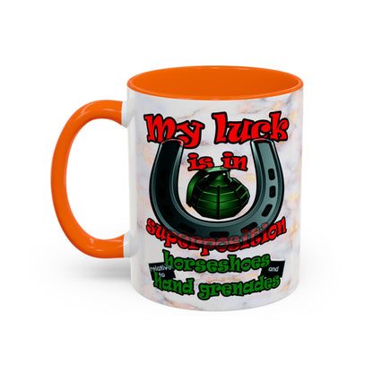 my luck - Accent Mug (white marble)
