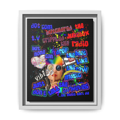 drop the beat - framed canvas art (black)