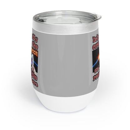 defy conquer reach - Chill Wine Tumbler (light grey)