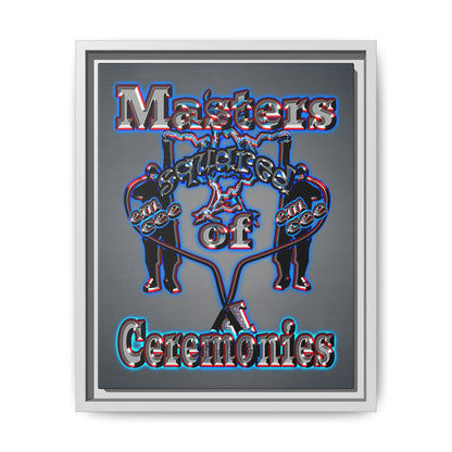 em cee squared - framed canvas art (grey-light grey)