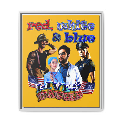 rw&b lives matter - framed canvas art (yellow)
