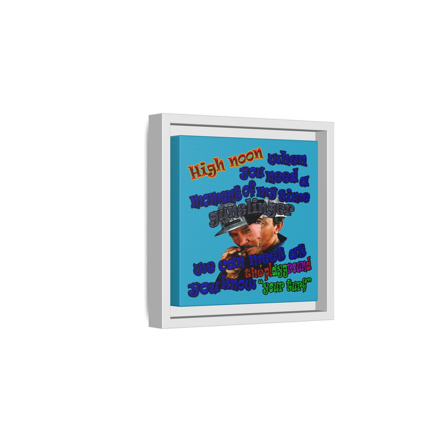 high noon - framed canvas art (turquoise)