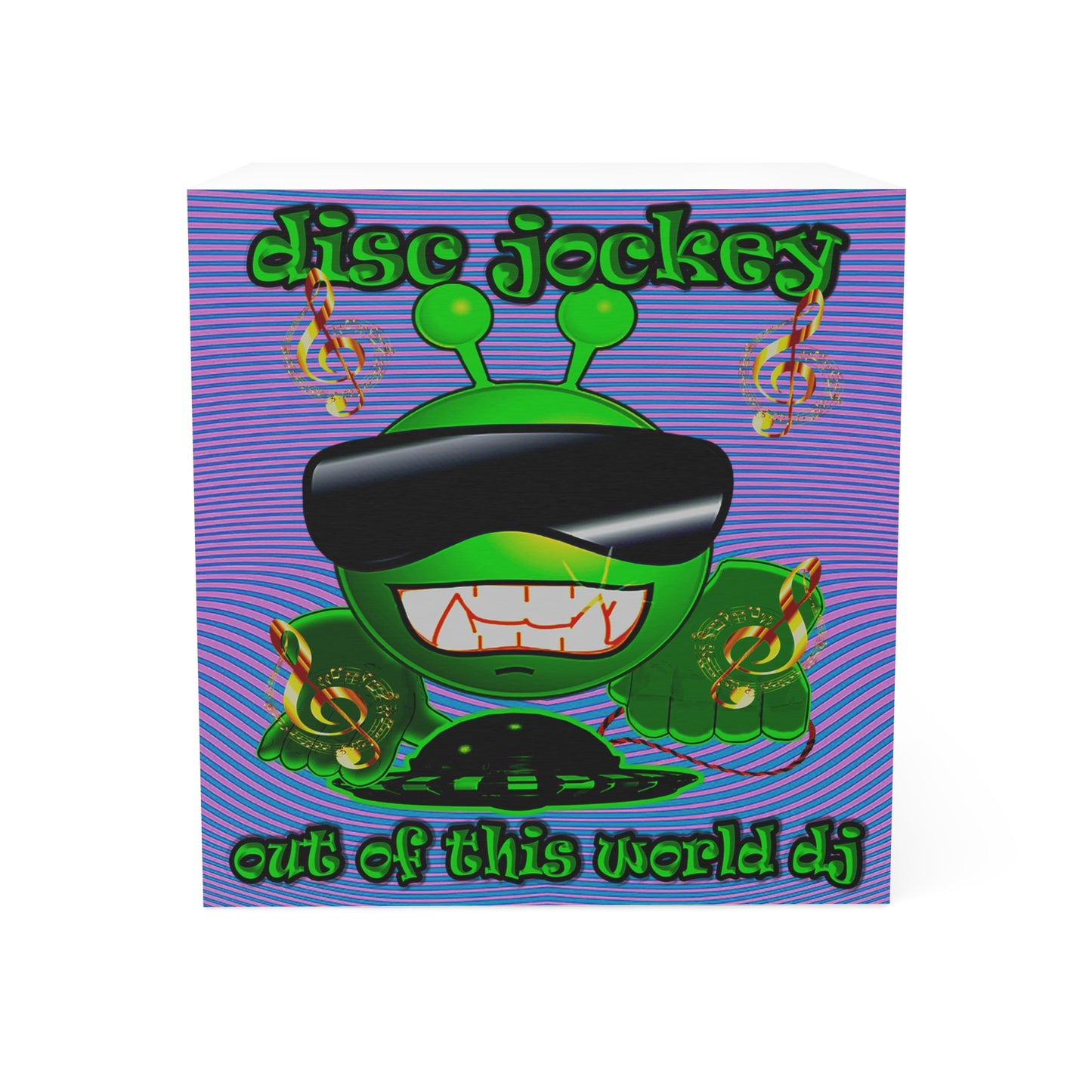 disc jockey - note cube (light blue-purple wave)