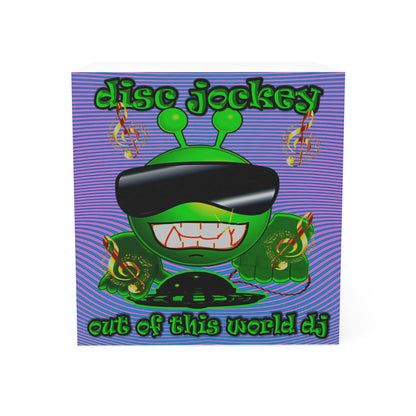 disc jockey - note cube (light blue-purple wave)