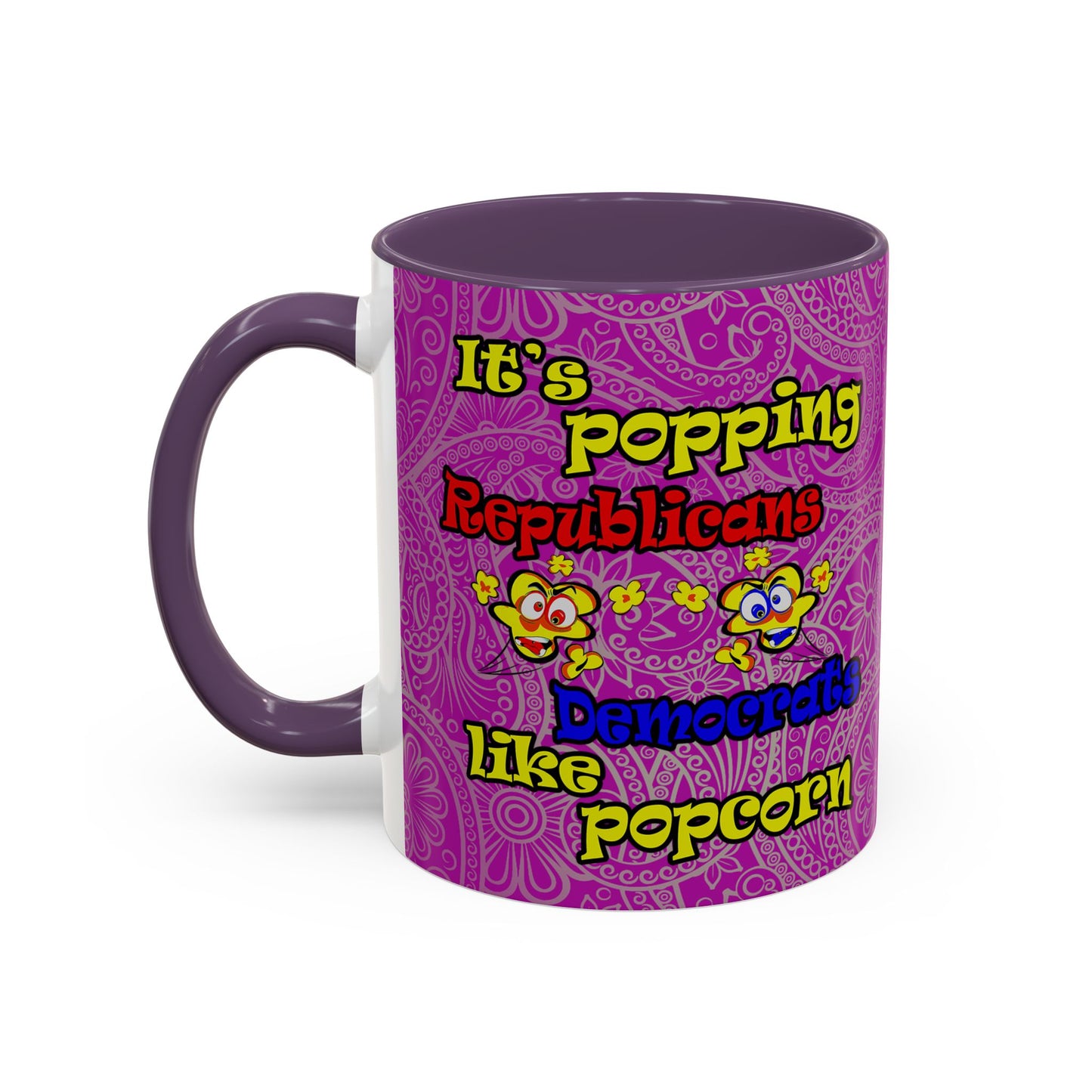 popping like popcorn - Accent Mug (pink swirl)