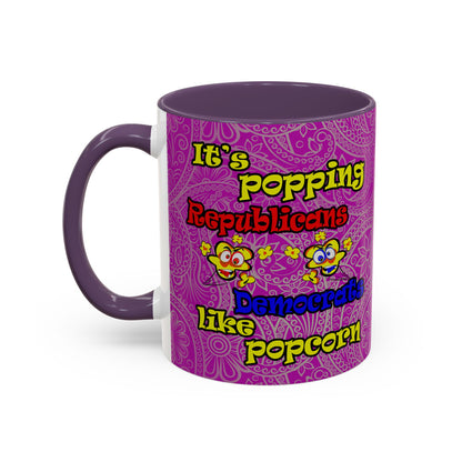 popping like popcorn - Accent Mug (pink swirl)