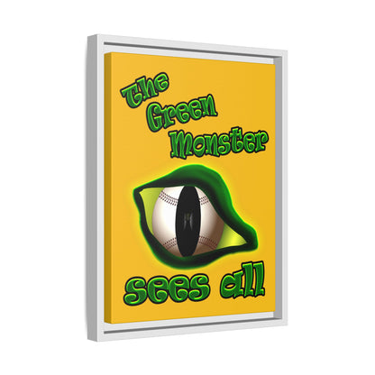 green monster - framed canvas art (yellow)