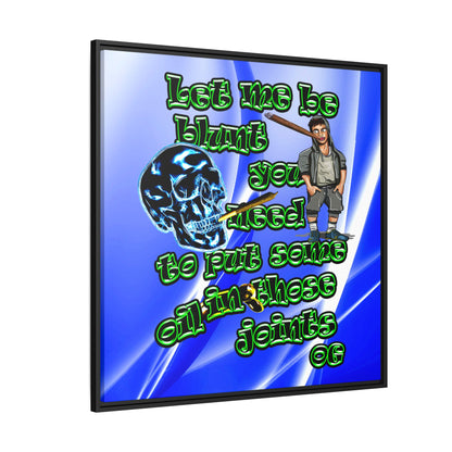 og - framed canvas art (blue-white wave)