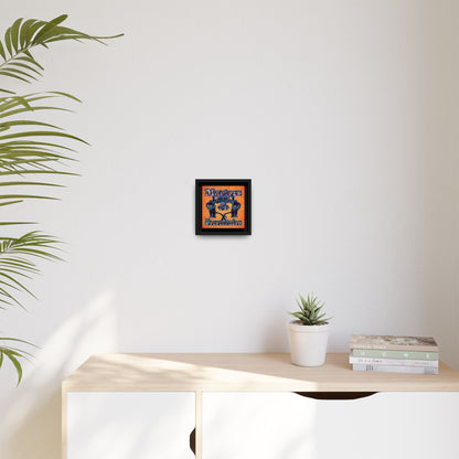 em cee squared - framed canvas art (burnt orange)