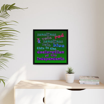 declaration of the independents - framed canvas art (logo green)