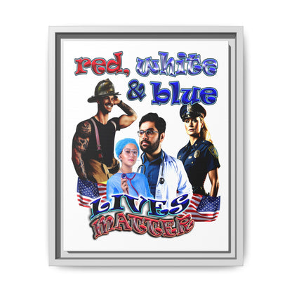 rw&b lives matter - framed canvas art (white)