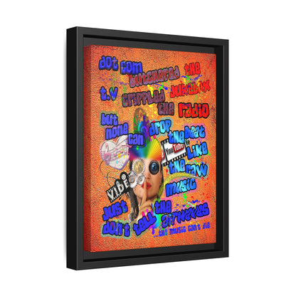 drop the beat - framed canvas art (burnt orange)