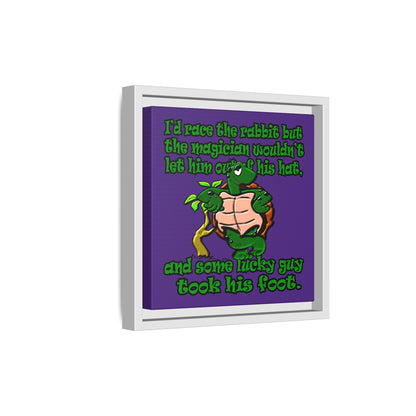 turtle race - framed canvas art (purple)