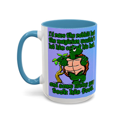 turtle race - Accent Mug (light blue-purple wave)