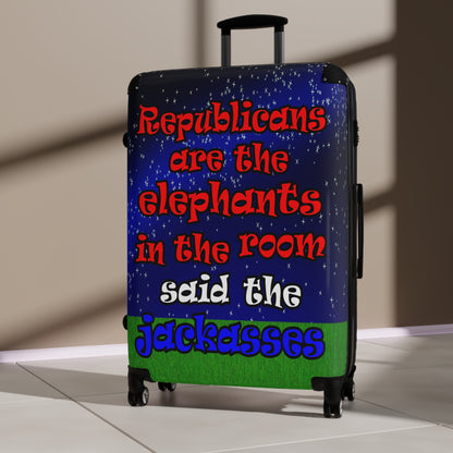 donkeys and elephants - Suitcase ('snoops' background)