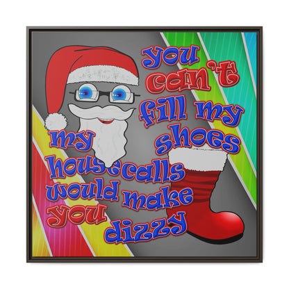 santa's shoes - framed canvas art (rainbow split)
