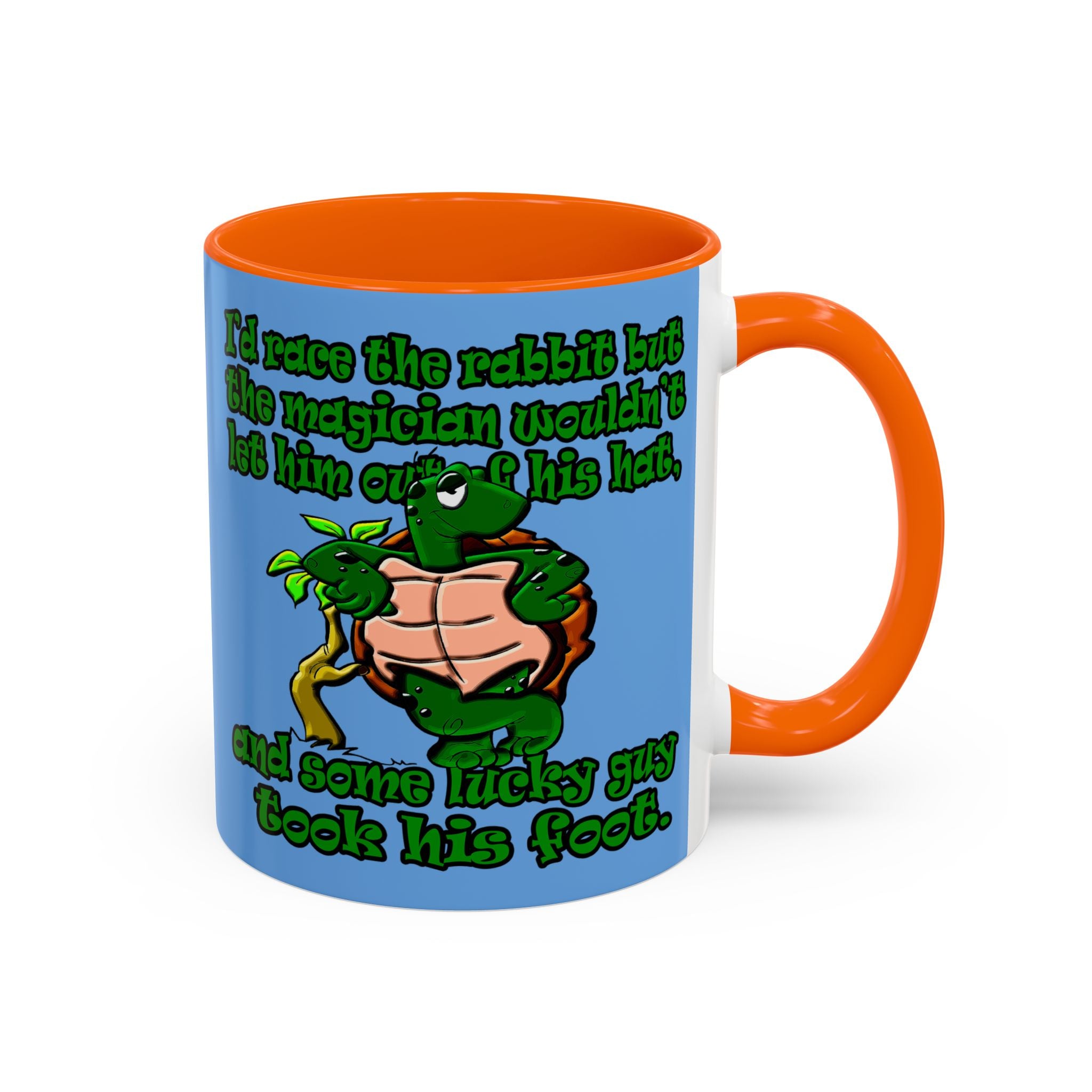 turtle race - Accent Mug (light blue)