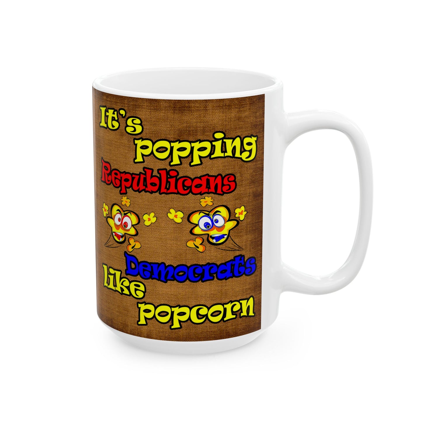 popping like popcorn - White Mug (brown papyrus)