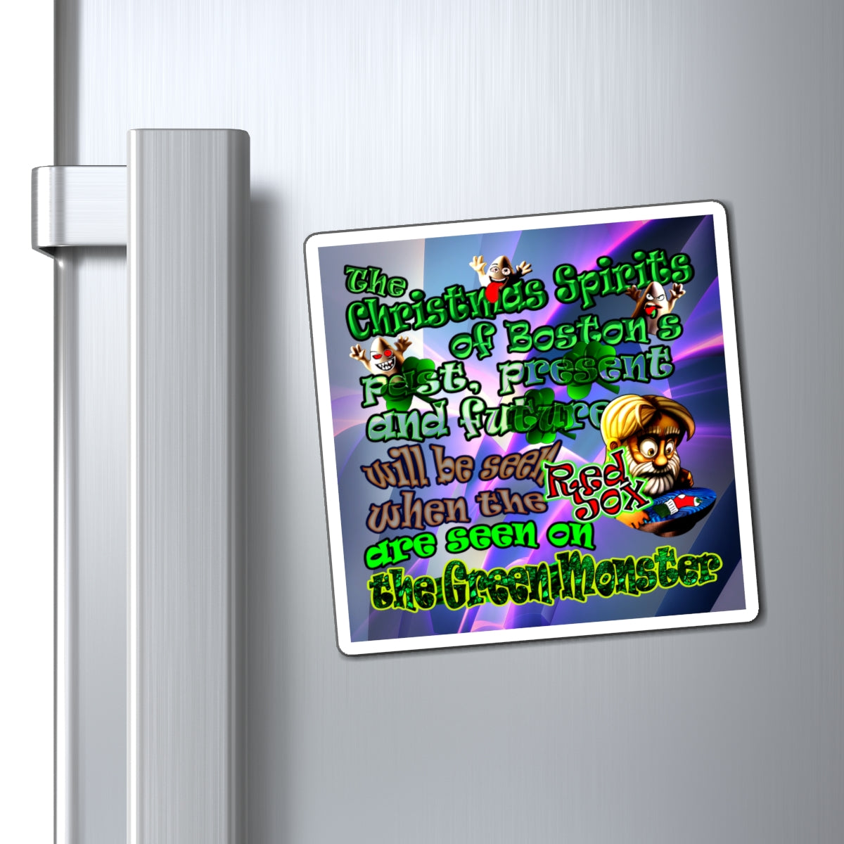 christmas spirits of boston - Magnets - (grey-pink wave)