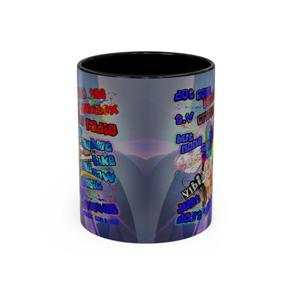 drop the beat - Accent Mug (grey-pink wave)
