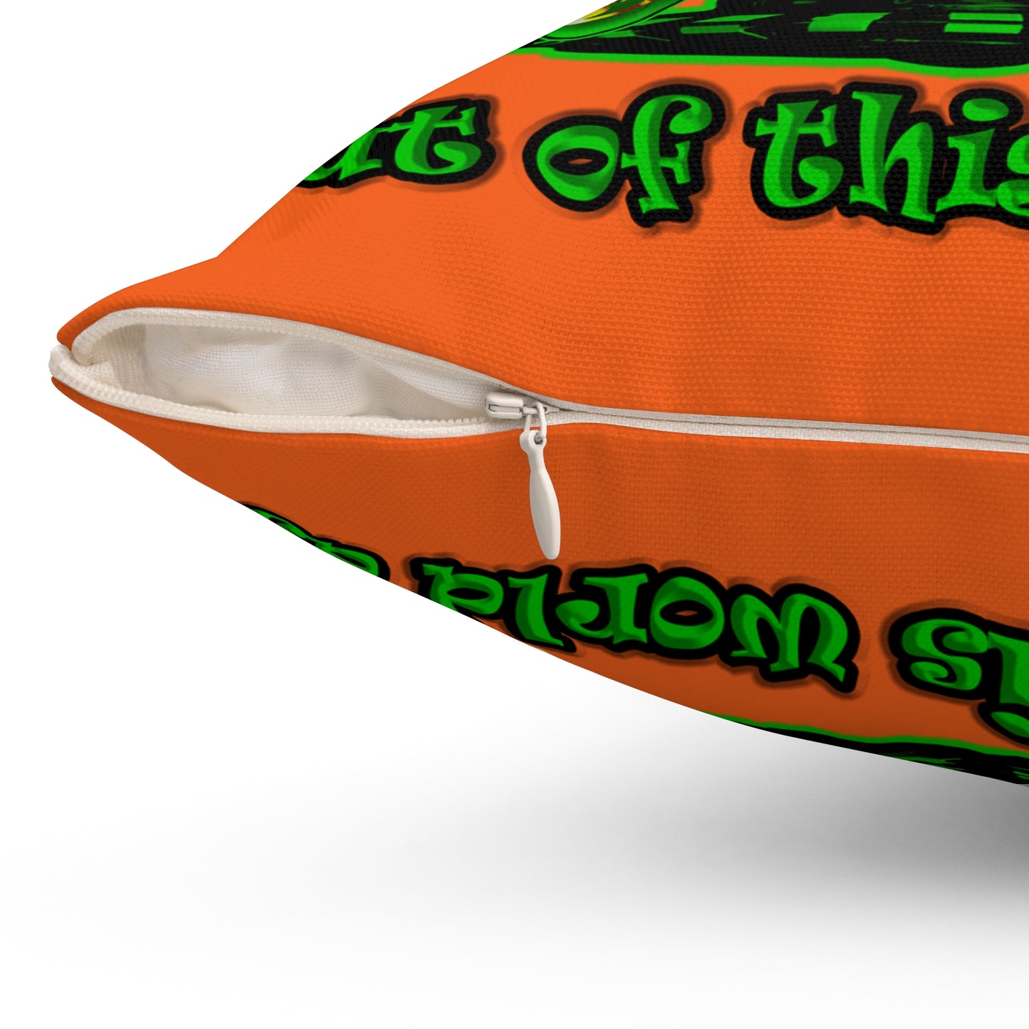 disc jockey - Spun Polyester Square Pillow - (orange)