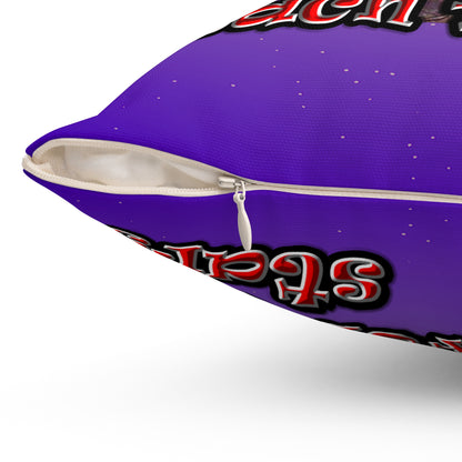defy conquer reach - Spun Polyester Square Pillow - (purple-pink wave)