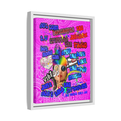 drop the beat - framed canvas art (pink swirl)