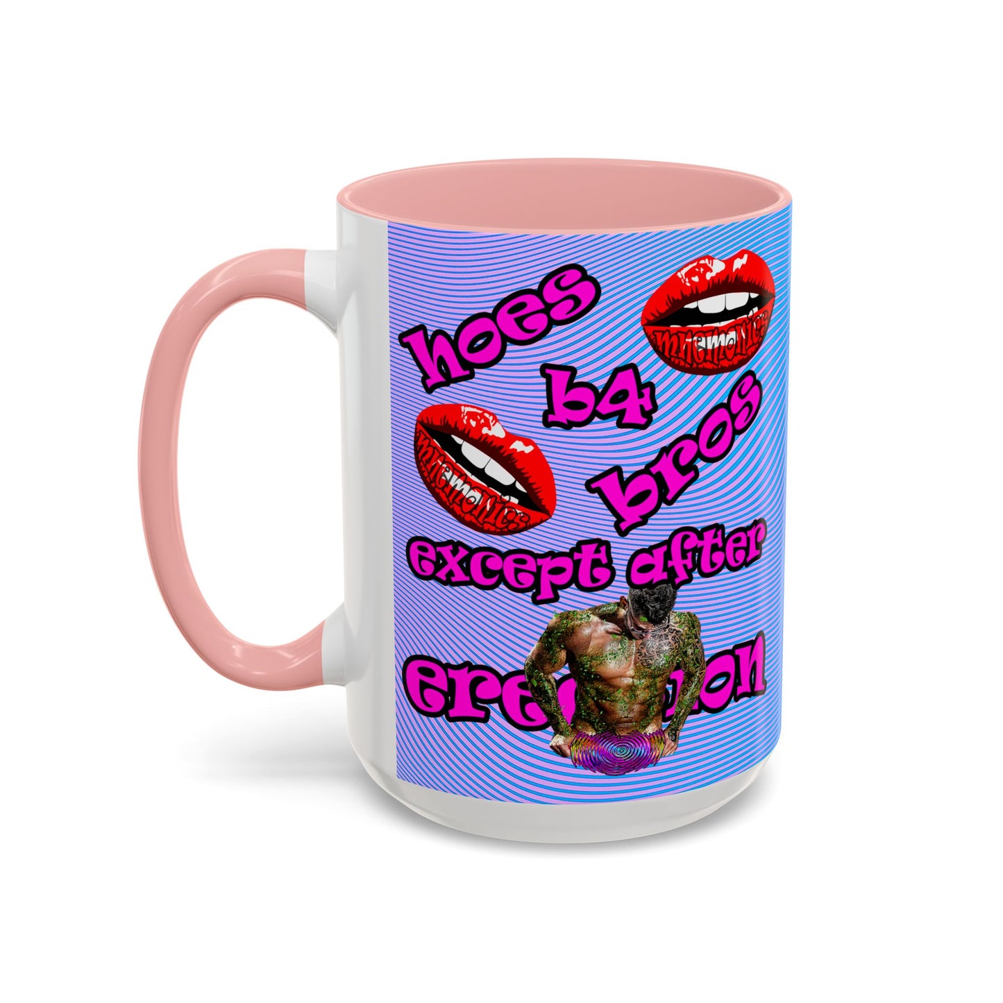 hoes b4 bros - Accent Mug (light blue-purple wave)